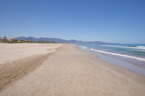 istock Pine Beach in Grao of Castellon from sea shore 1052360998
