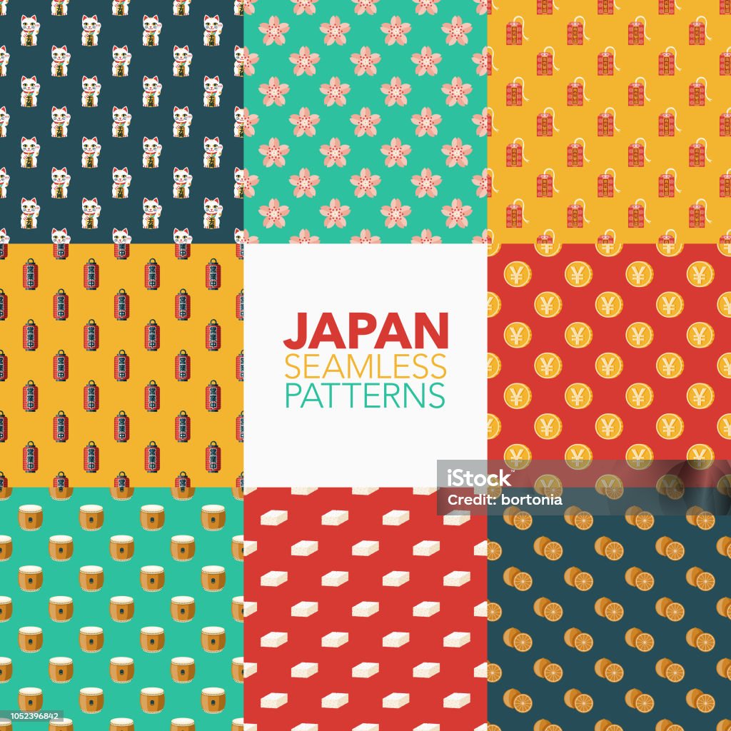 Japanese Pattern Pack Japan Seamless Pattern Set Stock Illustration - Download Image Now ...