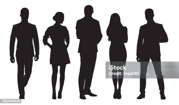 ビジネス男性と女性職場の人々のグループ分離ベクトルシルエット - シルエットのベクターアート素材や画像を多数ご用意 - シルエット, 人物, カットアウト