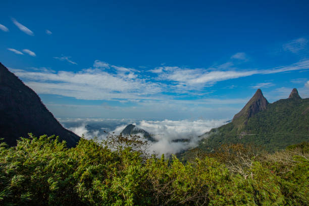 istock Mountains with clouds covering the valley below. 1052457096