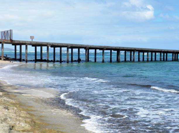 istock Makai beach pier, Waimanalo, Oahu, HI 1052470874