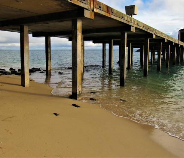 istock Makai beach pier, Waimanalo, Oahu, HI 1052471364