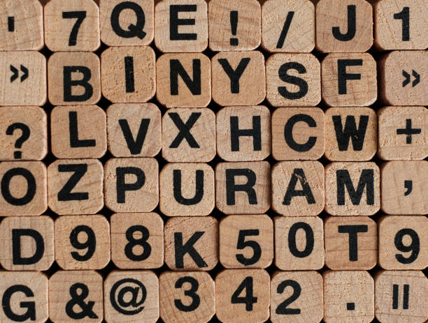 istock letters and numbers on wooden blocks / cubes - letterpress  , 1052475934