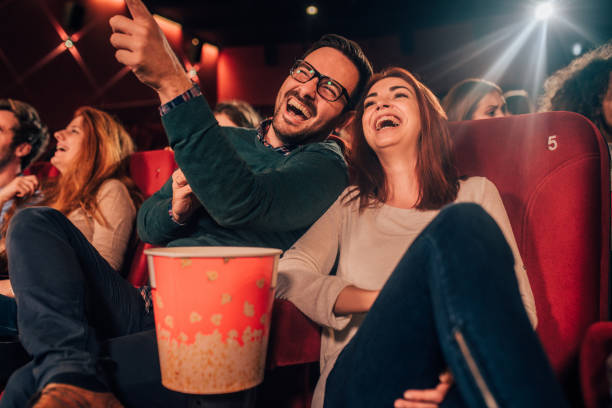 istock Smiling young couple at cinema 1052500104
