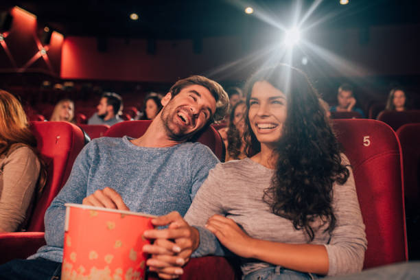 istock Smiling couple at cinema 1052500328