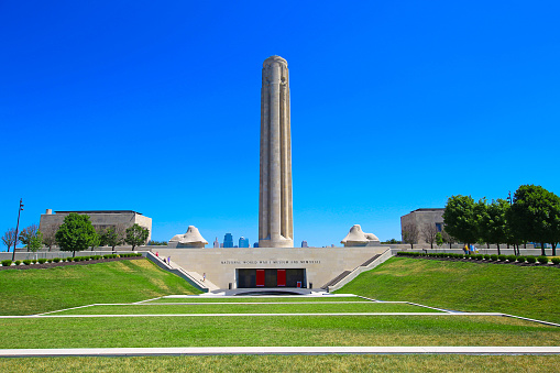 Kansas City, Missouri, USA - September 14, 2018\nWorld War One Museum and Memorial in Kansas City, MO. United States National Historic Landmark.