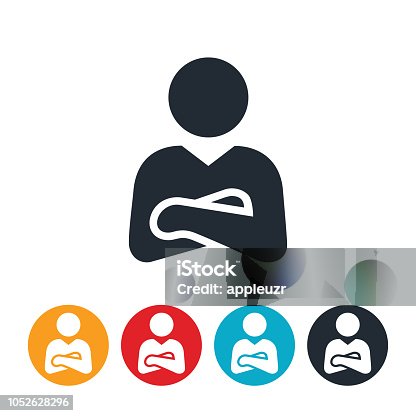istock Businessman With Arms Folded Icon 1052628296