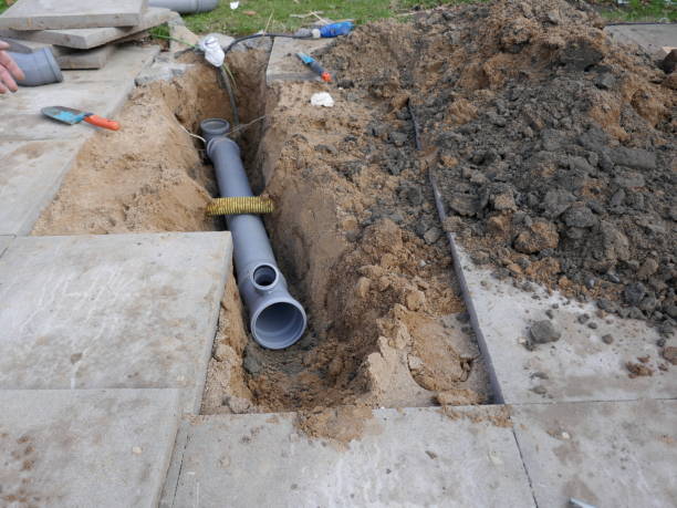 istock Laying and installation of a sewer pipe 1052628388
