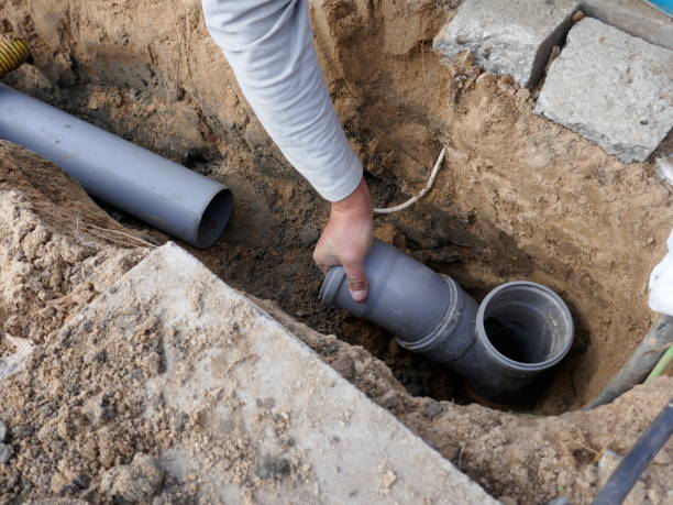 istock Laying and installation of a sewer pipe 1052631204