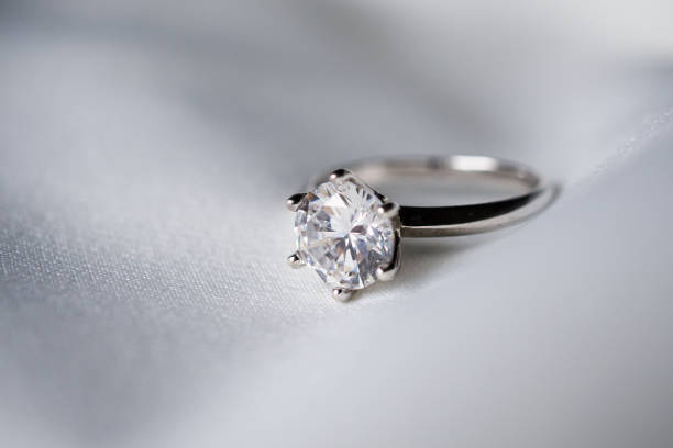 istock Jewelry wedding diamond ring close up 1052674486