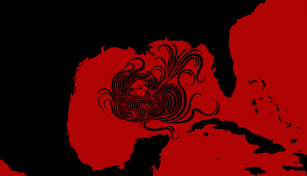 ilustracja pomysłu na huragan michael w kierunku północnej florydy w stanach zjednoczonych. - hurricane florida stock illustrations