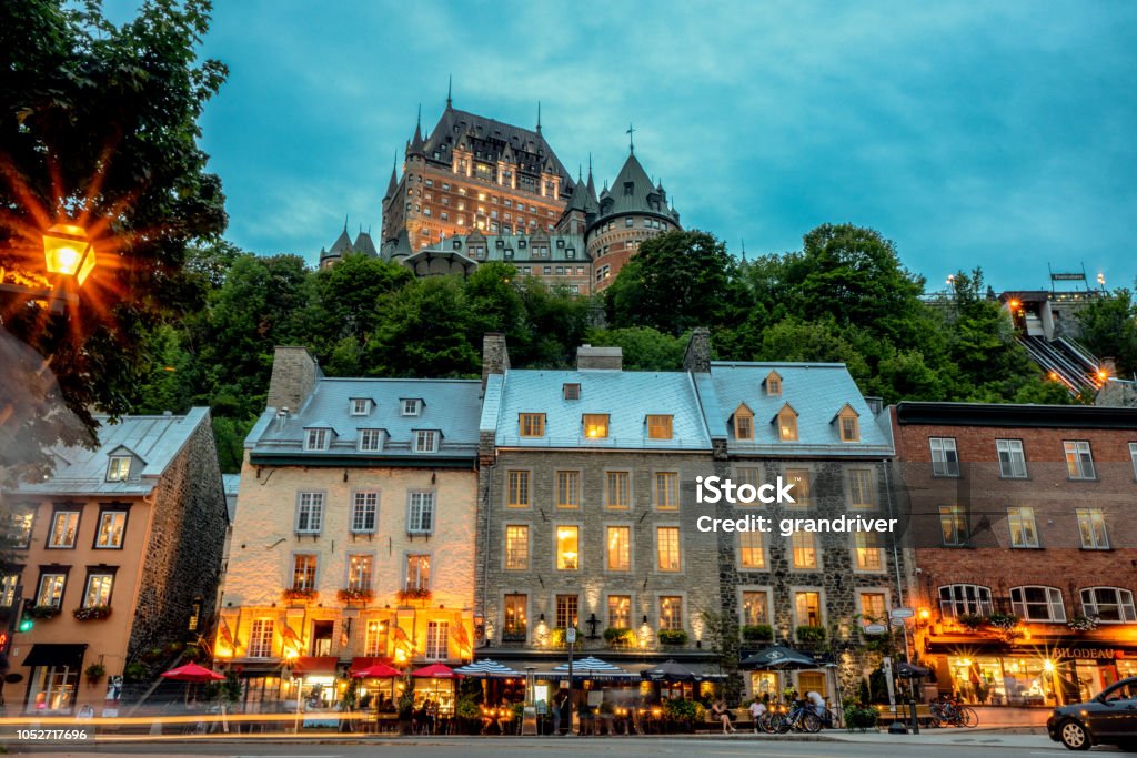 Chateau Frontenac Hotel in Quebec City, Province of Quebec, Canada Historic Chateau Frontenac in old town Quebec City Canada Quebec City Stock Photo