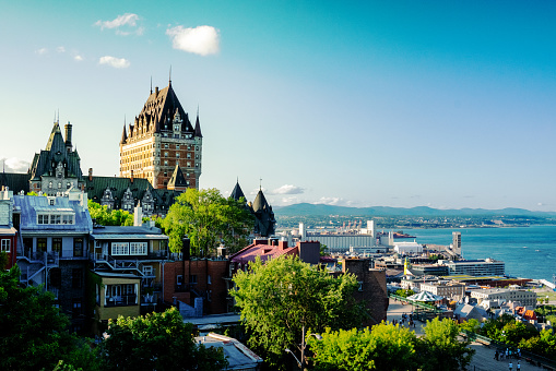 Historic Chateau Frontenac in old town Quebec City Canada