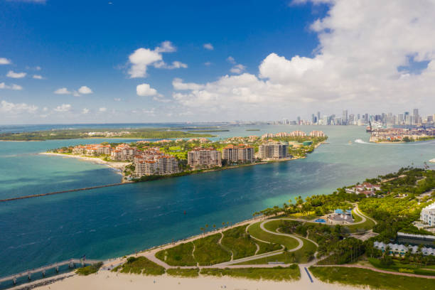 istock Aerial Miami Beach Fisher Island 1052728746
