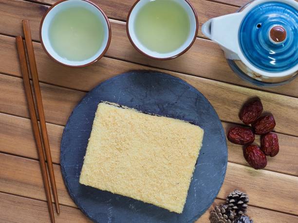istock Korean traditional food yellow steamed rice cake 1052811886