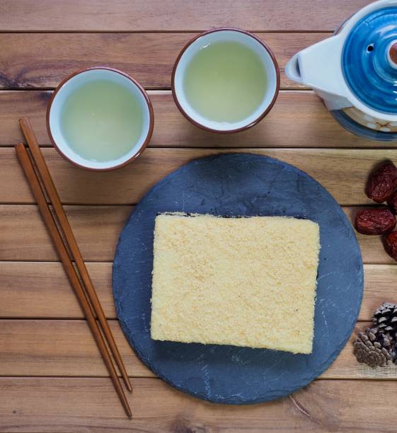 istock Korean traditional food yellow steamed rice cake 1052811888
