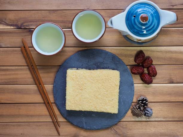 istock Korean traditional food yellow steamed rice cake 1052811894