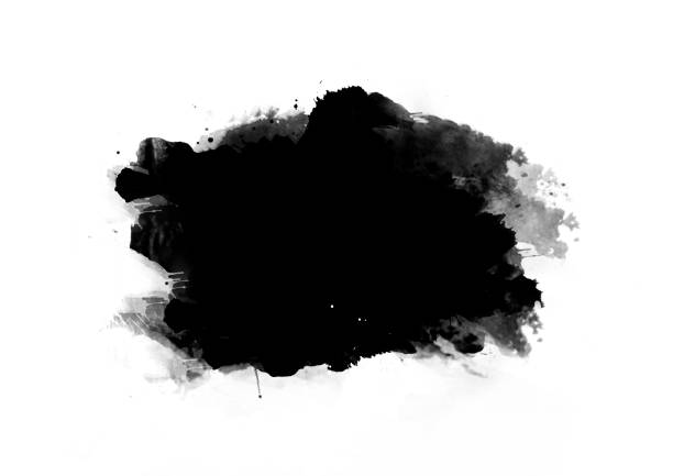 istock Black color graphic patches graphic brush strokes design effect element for background 1052849596