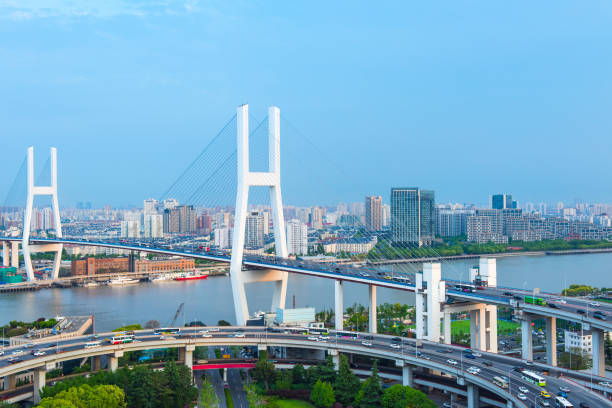 istock The highway bridge over the river. 1052879284