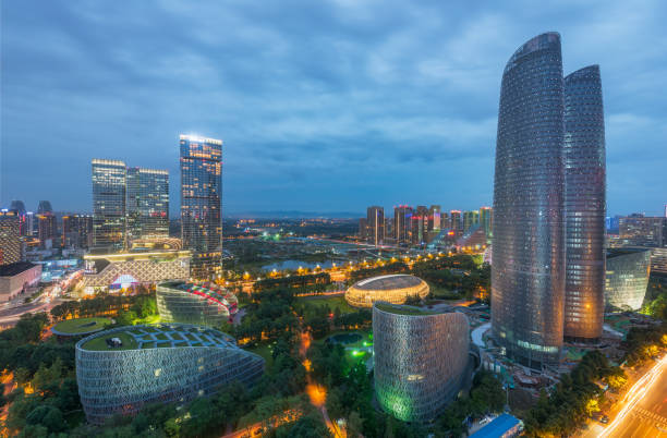 Tianfu International Finance Center buildings in Chengdu - China stock photo