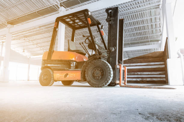 istock Lifting truck forklift for handle materials in construction site 1052910662