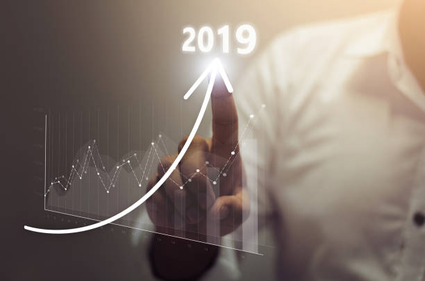 año concepto de crecimiento comercial 2019 - 2019 fotografías e imágenes de stock