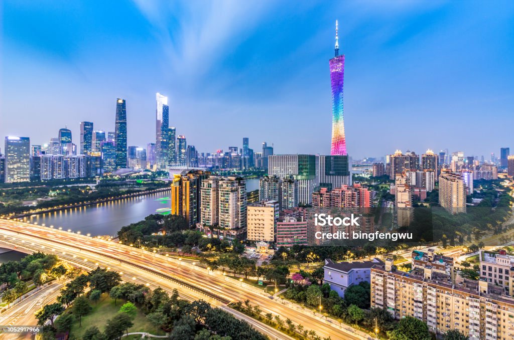Guangzhou city skyline Guangzhou Stock Photo