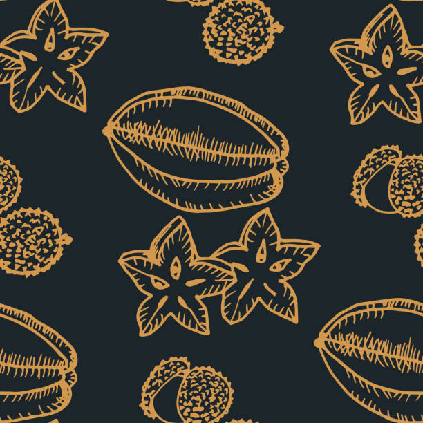 star fruit, carambola tropical fruits seamless pattern star fruit, carambola tropical fruits seamless pattern 먹튀검증 먹튀원칙 stock illustrations