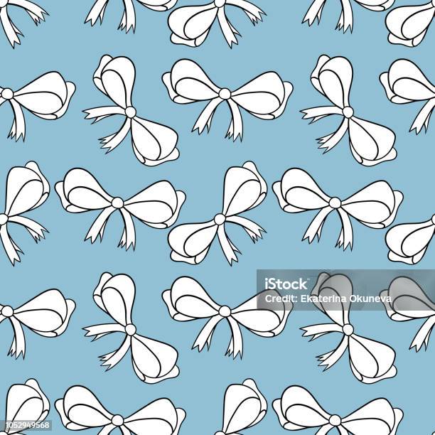 Bow Color Texture Seamless Pattern With Bows Isolated On Yellow Color Bright Bowknots ...