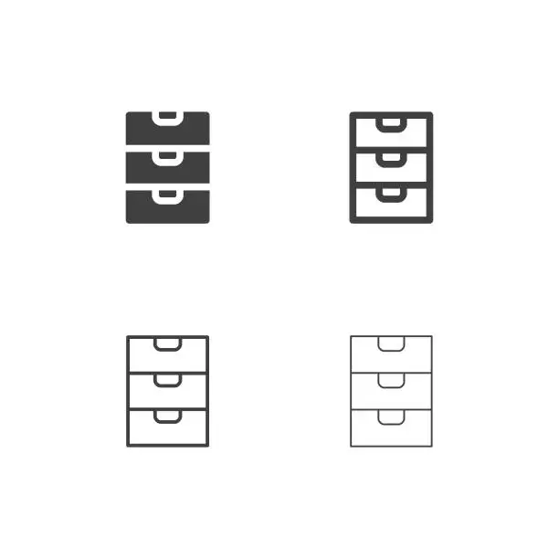 Vector illustration of Drawer Icons - Multi Series