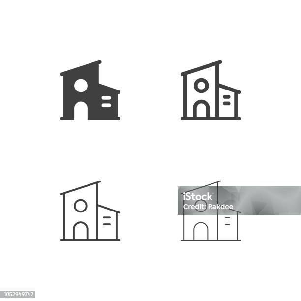 Modern House Icons Multi Series Stock Illustration - Download Image Now - Icon Symbol, Loft Apartment, Villa