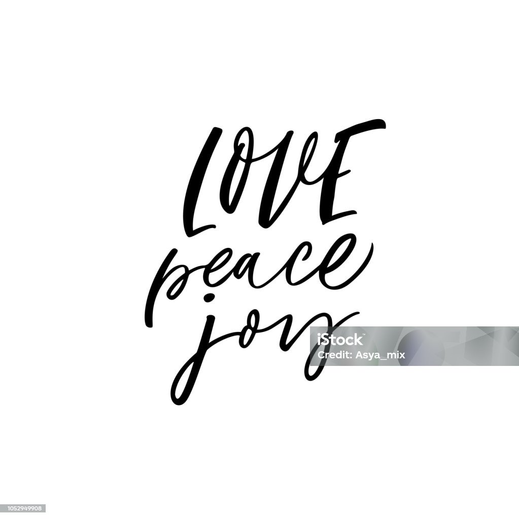 Amor, paz, alegria cartão. - Vetor de Símbolos de Paz royalty-free
