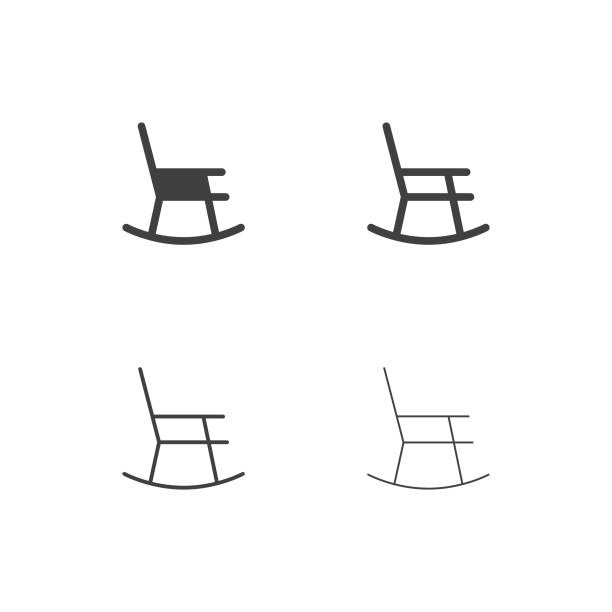 Rocking Chair Icons - Multi Series Rocking Chair Icons Multi Series Vector EPS File. rocking chair stock illustrations