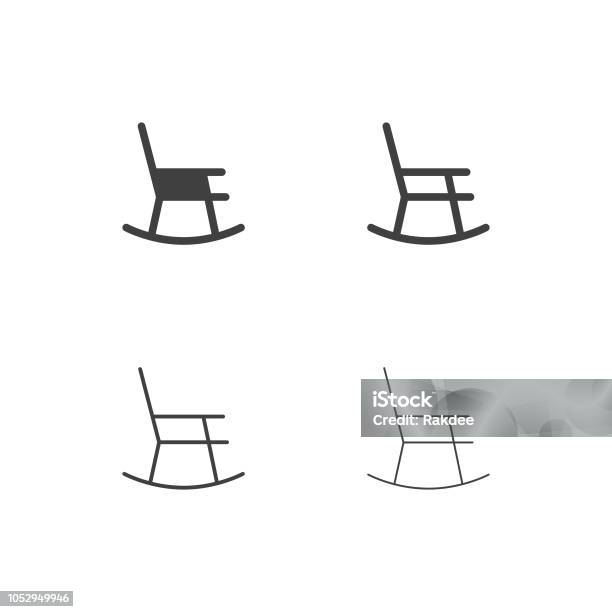 Rocking Chair Icons Multi Series Stock Illustration - Download Image Now - Rocking Chair, Icon Symbol, Chair