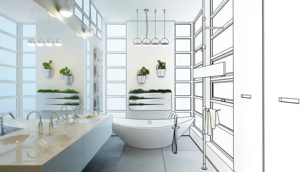 Contemporary Bathroom Adaptation (draft) - 3d visualization