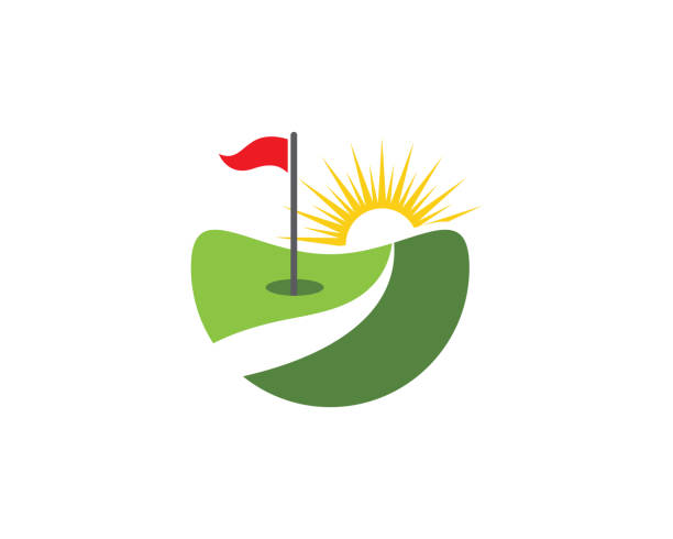 golf-vektor-illustration-icon-design - golf golf course swinging isolated stock-grafiken, -clipart, -cartoons und -symbole