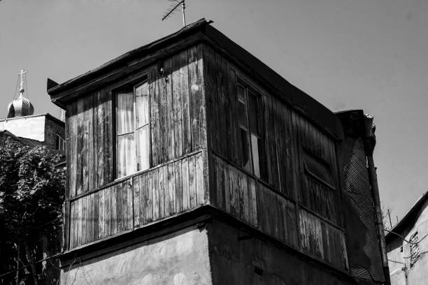 istock Old Tbilisi architecture, window and exterior decor in summer day 1052969582