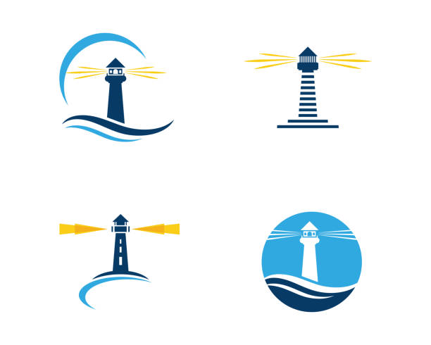 illustrations, cliparts, dessins animés et icônes de lumineuse maison icône vector illustration - sea sign direction beacon