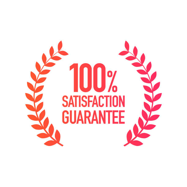 odznaka gwarancji satysfakcji - satisfaction guaranteed stock illustrations