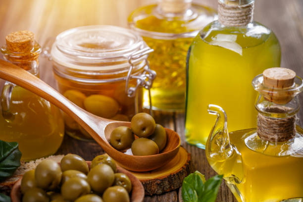 istock Olives berries and oil 1052977686