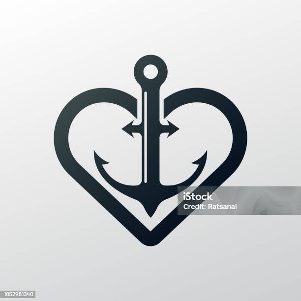 Anchor Stock Illustration - Download Image Now - Anchor - Vessel Part, Heart Shape, Icon Symbol