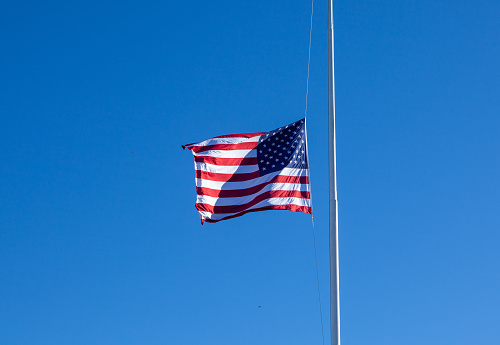 American Flag lowered to Half-Mast