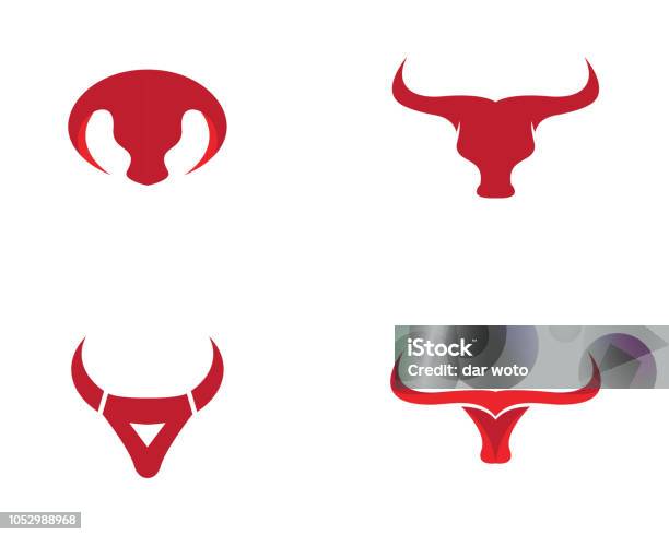 Ilustración de Plantilla De Logo De Taurus y más Vectores Libres de Derechos de Toro - Animal - Toro - Animal, Con cuernos, Tatuaje