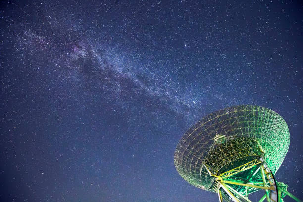 istock Radio telescopes and the Milky Way at night 1052989436
