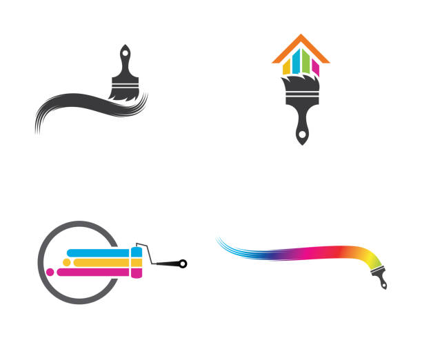 farbe vektor icon illustration-design - artists canvas illustrations stock-grafiken, -clipart, -cartoons und -symbole