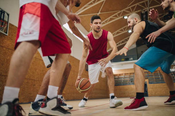 istock Dribbling on a basketball court! 1053014948