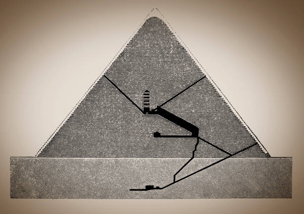 illustrations, cliparts, dessins animés et icônes de section de pyramide de kheops - pyramide de khéops