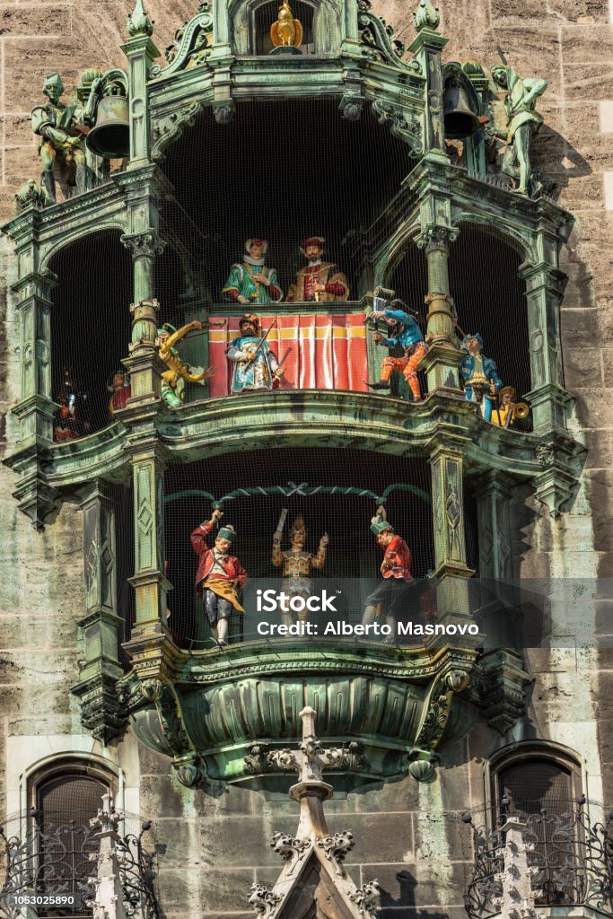 Glockenspiel (alt Glockenspiel) - Neue Rathaus - München - Lizenzfrei München Stock-Foto