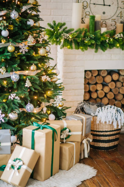 istock Christmas decorations garland tree home interior 1053027244