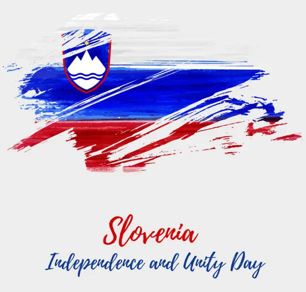 Vector illustration of Slovenia Independence and Unity day holiday background.